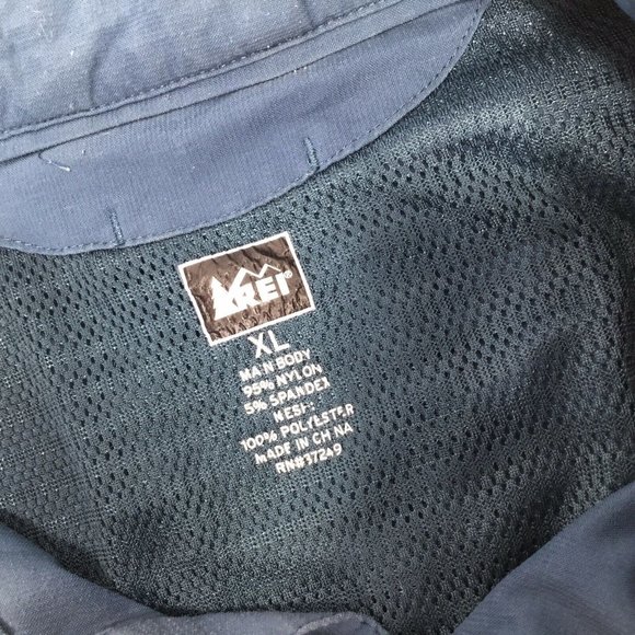 REI Vented Men's XL Shirt Short Sleeve Button Fishing Blue Green Hiking Outdoor - Picture 8 of 10